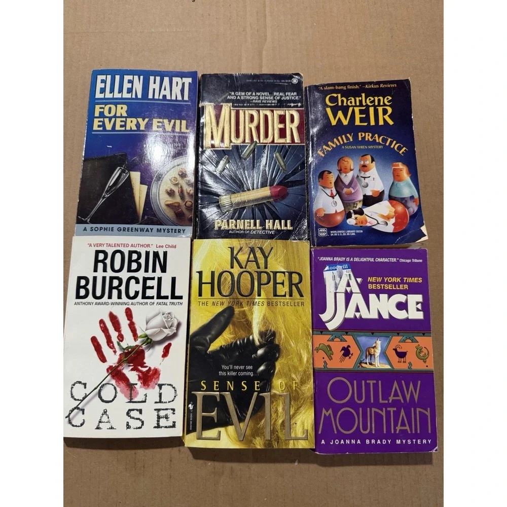 Lot of 10 random murder mystery novel paperback books, various authors B59